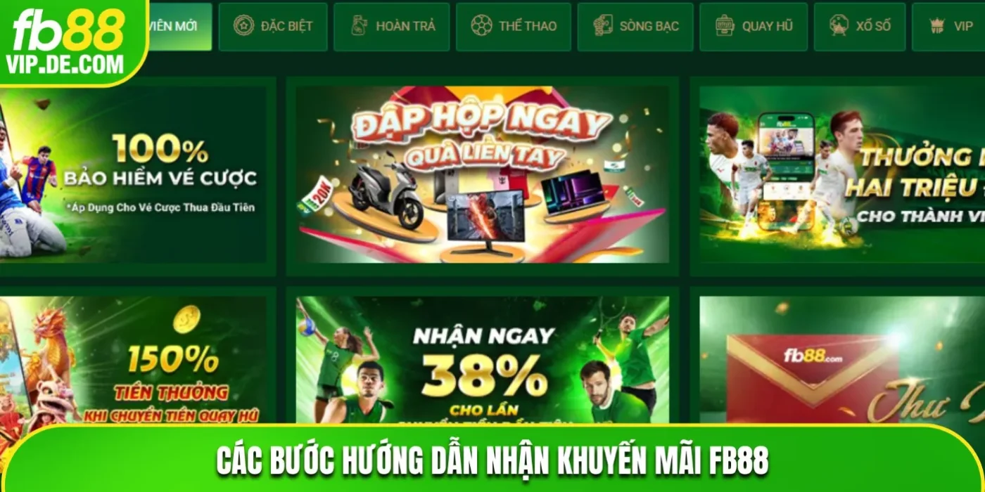 Các bước hướng dẫn nhận khuyến mãi FB88